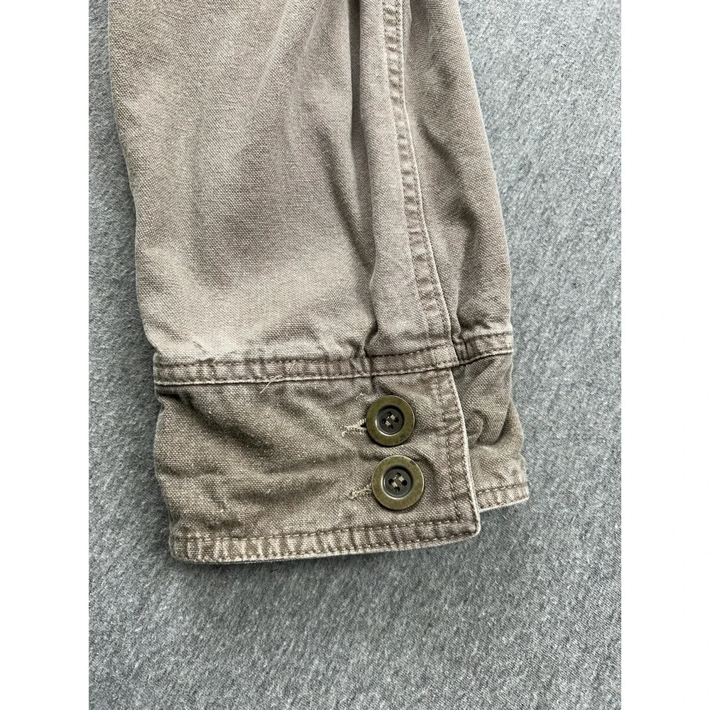 Vtg Eddie Bauer Barn Chore Coat Canvas‎ Flannel Lined Corduroy *Missing Buttons*